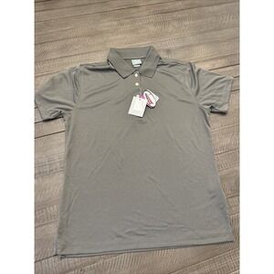 Page & Tuttle Women's Polo Shirt GREY 4 Button Collared Lightweight Size Medium